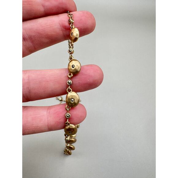 Vintage Liz Claiborne LC Brushed Gold Tone Dainty Necklace - Picture 9 of 11